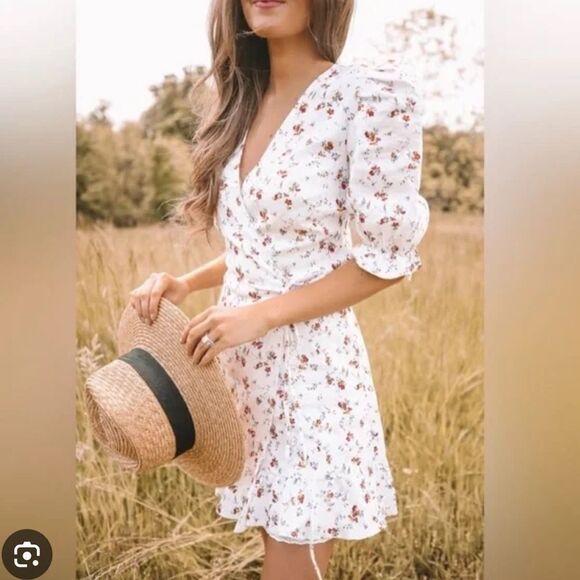 Reformation Dresses & Skirts - NEW Reformation Carmelo Gabrielle Linen Wrap Dress Women’s XL